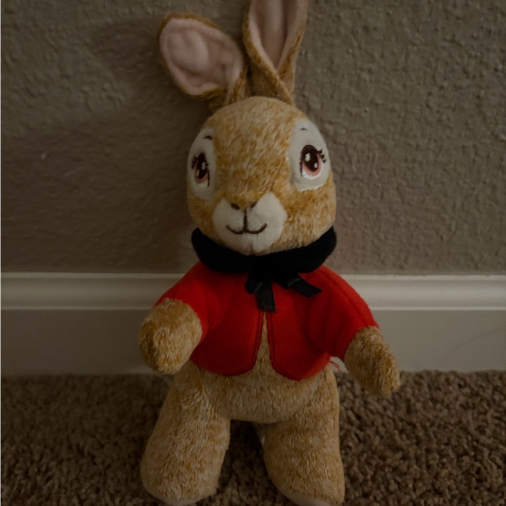 Easter Peter Rabbit Adorable Plush Bunny Toy with Red Jacket